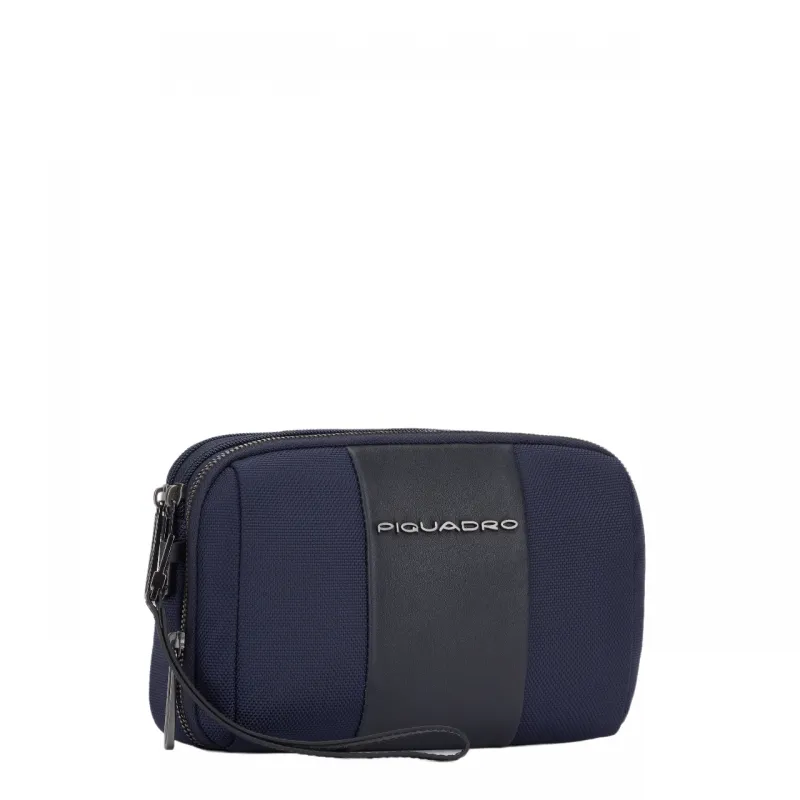 Pochette Piquadro Brief2 con tre scomparti blu 2