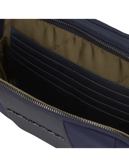 Pochette Piquadro Brief2 con tre scomparti blu