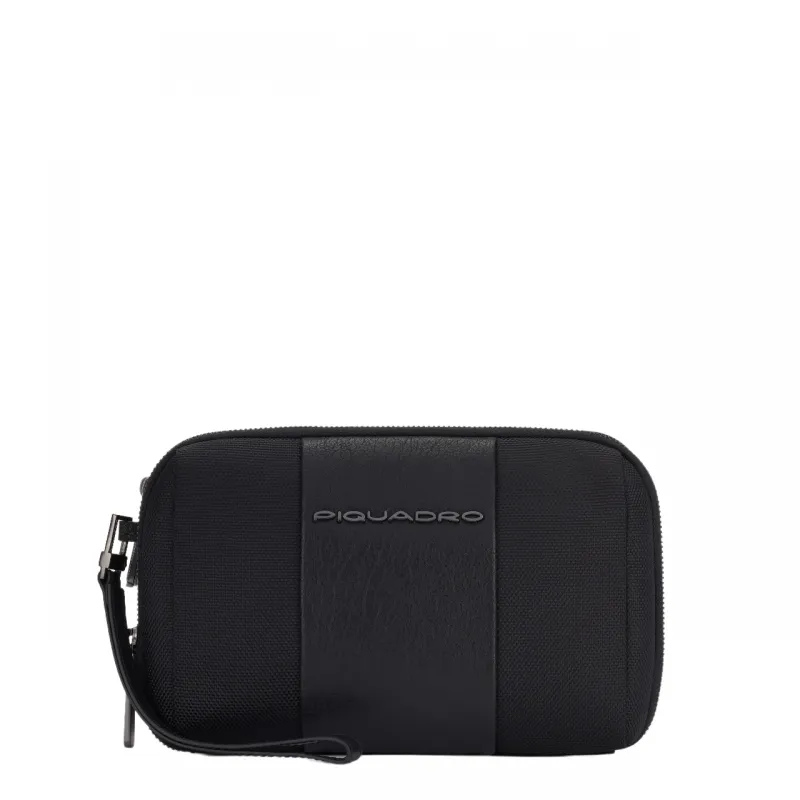 Pochette Piquadro Brief2 con tre scomparti nera