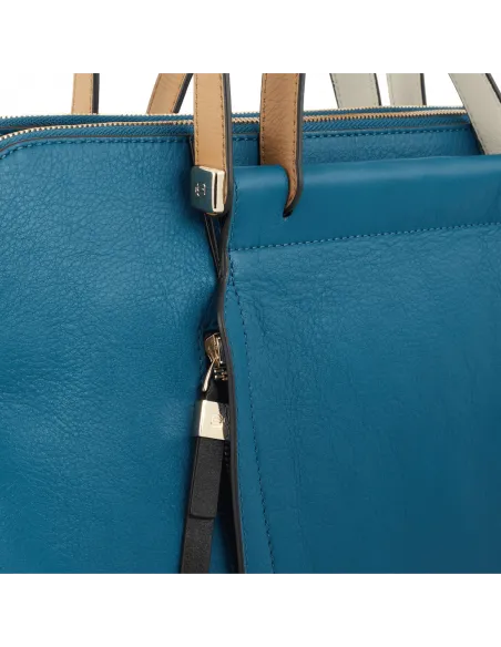 Women's business bag with two zipped compartments Circle light brown