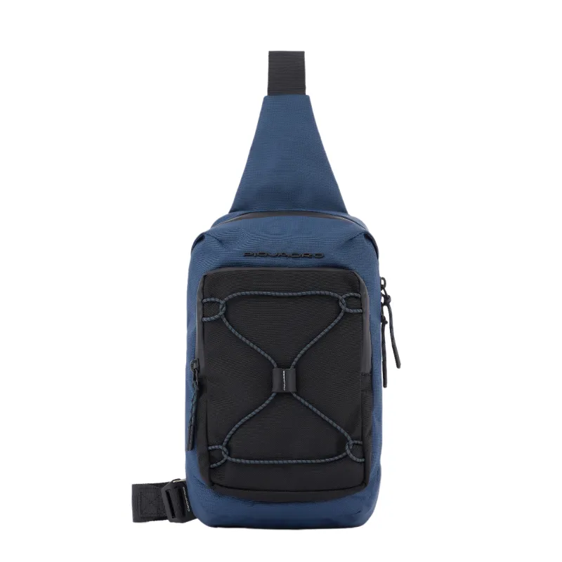 Piquadro Mick Querträgertasche aus recyceltem Stoff...