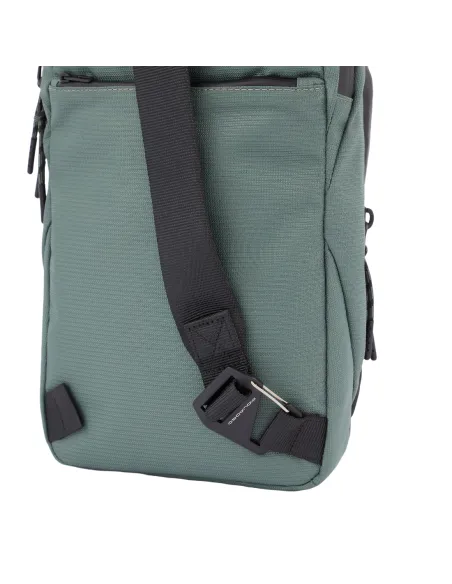 Piquadro Mick Mono sling bag in recycled fabric blue-black