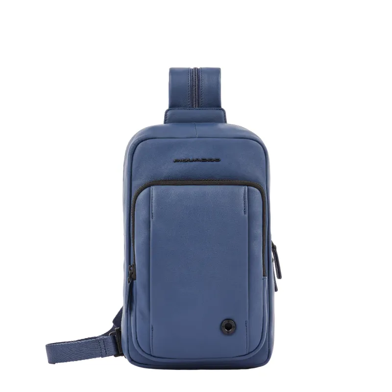 Piquadro Charlie Querträgertasche mit iPad®mini-Fach blau