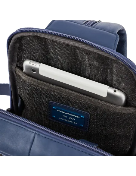 Piquadro Charlie Mono sling bag with iPad®mini compartment blue