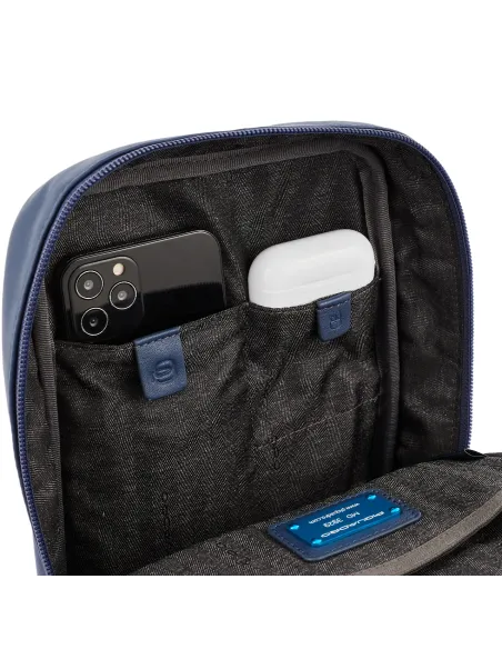 Piquadro Charlie Mono sling bag with iPad®mini compartment blue