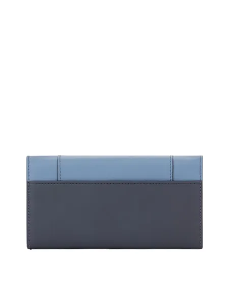 Portafogli donna con tasca per smartphone Piquadro Circle Azzurro-Beige