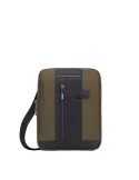 Piquadro Brief2 Crossbody bag in recycled fabric army green-black