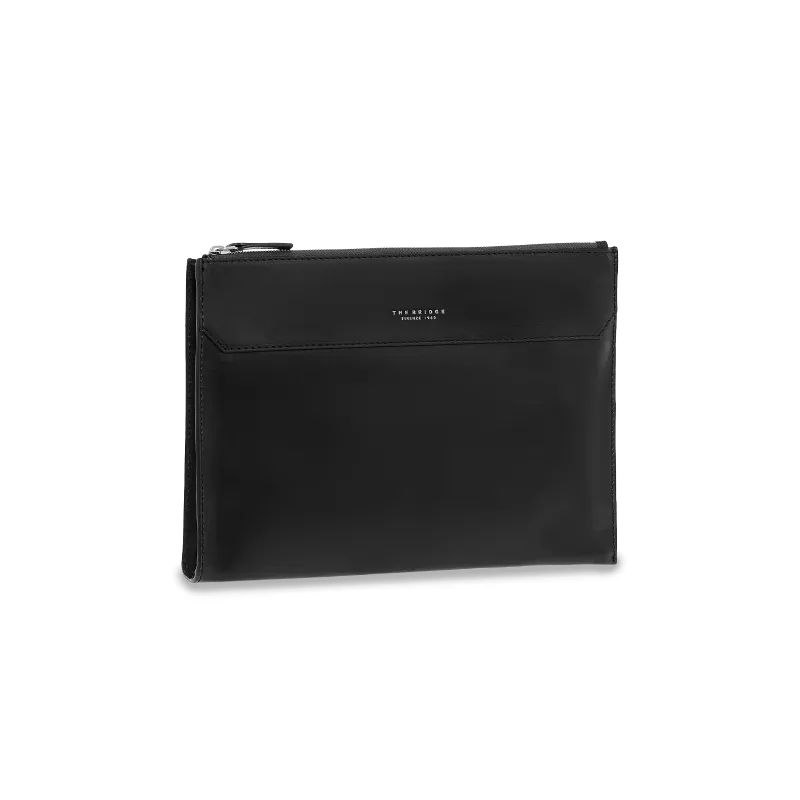 The Bridge Dante leder Clutch-Tasche schwarz