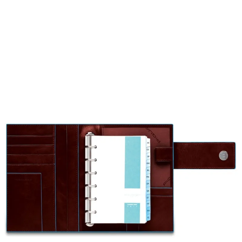 Organizer grande Piquadro Blue Square in pelle marrone 2