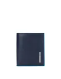 Piquadro B2 Vertical men's wallet with coin pocket, credit card facility blue