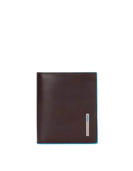 Piquadro Vertikale Herrengeldbörse mit Münzfach, Kreditkartenfach braun
