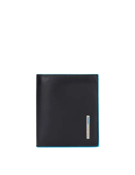 Piquadro B2 Vertical men's wallet with coin pocket, credit card facility black