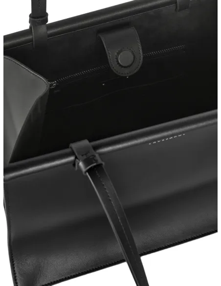 Trussardi leather shopping bag black