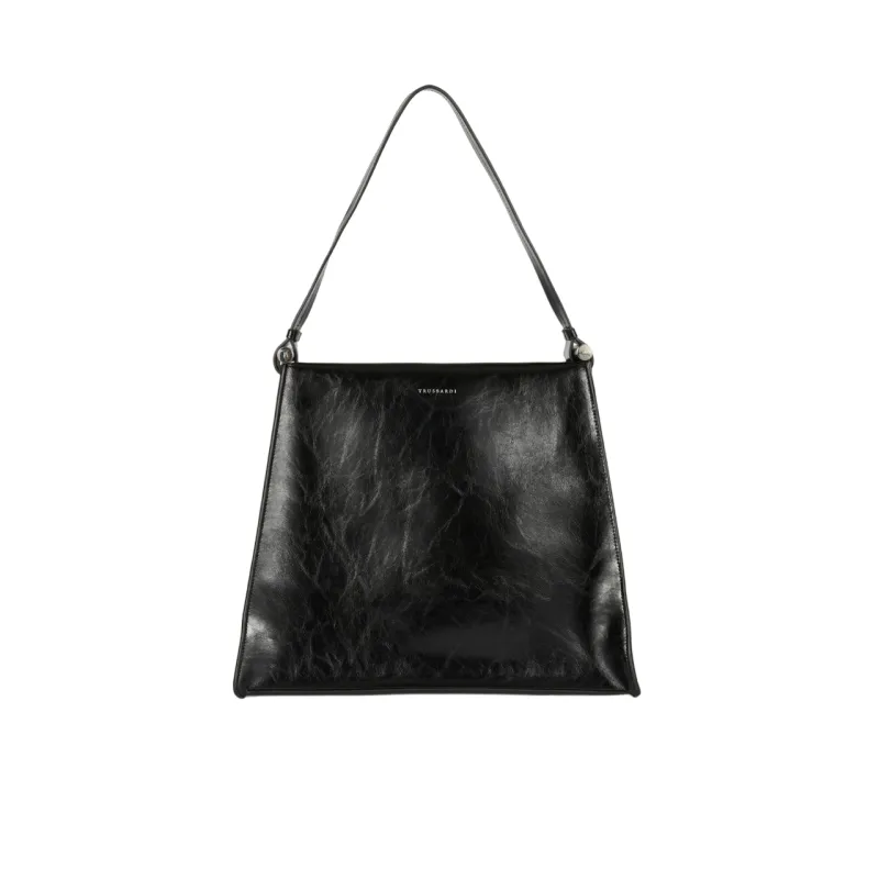 Trussardi Arcas Leder-Schultertasche schwarz