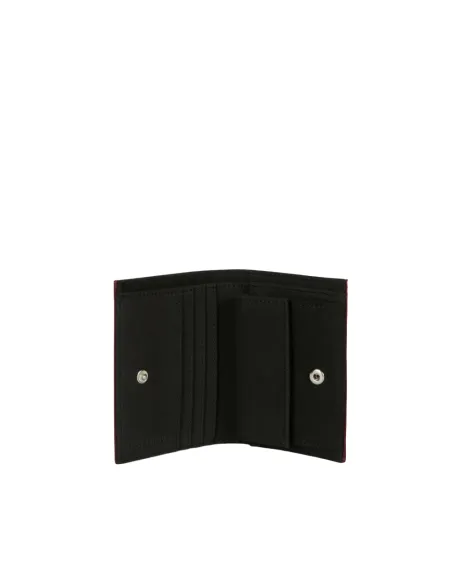 Trussardi Onyx Kleine Geldbörse mit Kreditkartenfächern und Münzfach bordeaux