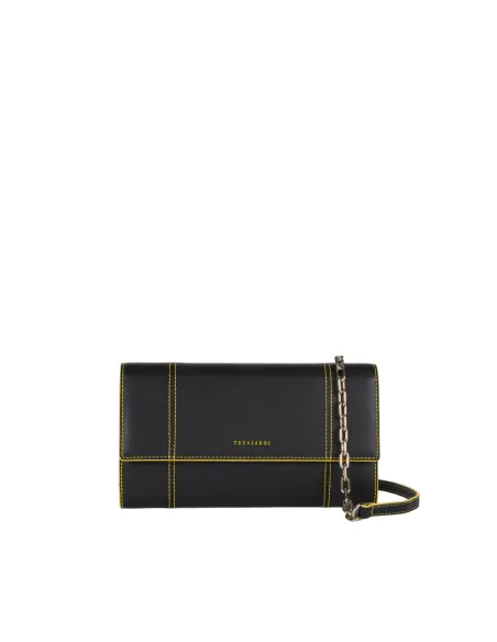 Portafogli donna Trussardi con tracolla in catena nero