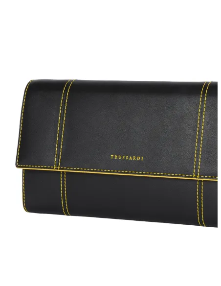 Portafogli donna Trussardi con tracolla in catena nero