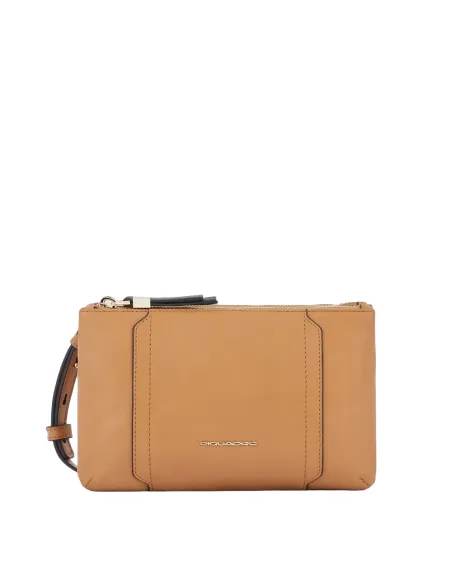 Piquadro Circle Cross-body bag with two zipped compartments light brown