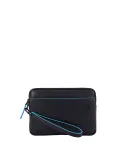 Pochette in pelle Piquadro Blue Square Revamp blu
