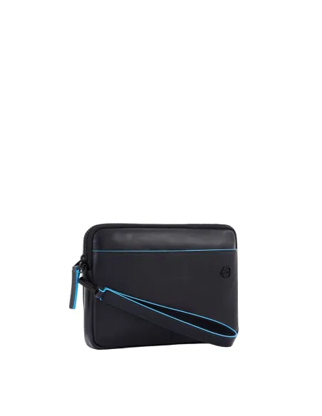 Piquadro Blue Square Revamp Leather pochette blue