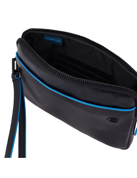Piquadro Blue Square Revamp Leather pochette blue