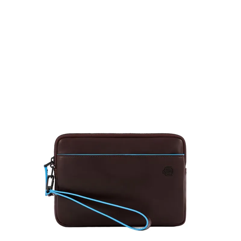 Piquadro Blue Square Revamp Leather pochette brown