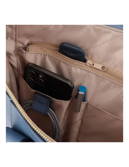 Piquadro Circle Expandable slim leather briefcase black