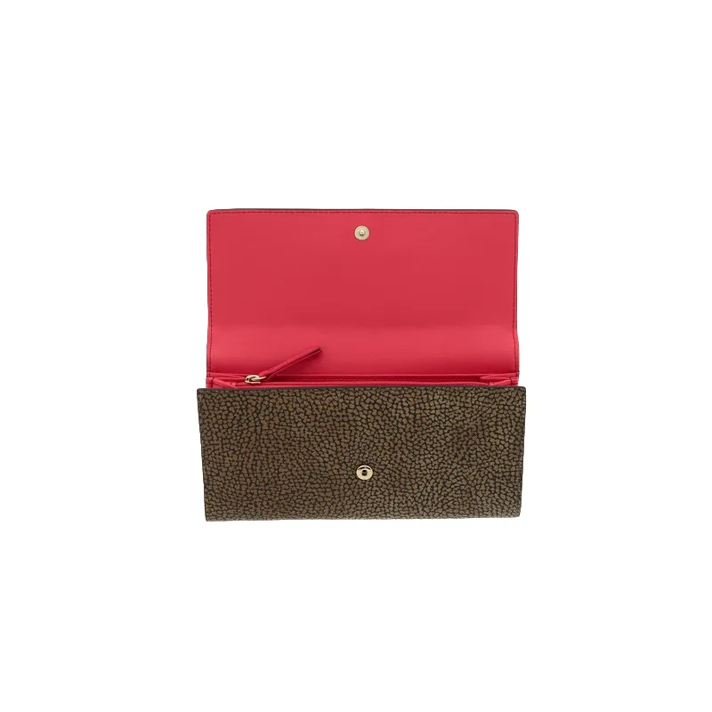 Borbonese Damenbrieftasche mit Klappe OP natur-rot 2