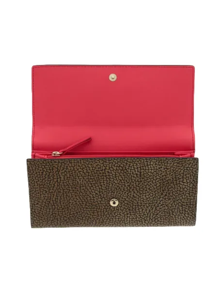 Borbonese Damenbrieftasche mit Klappe OP natur-rot