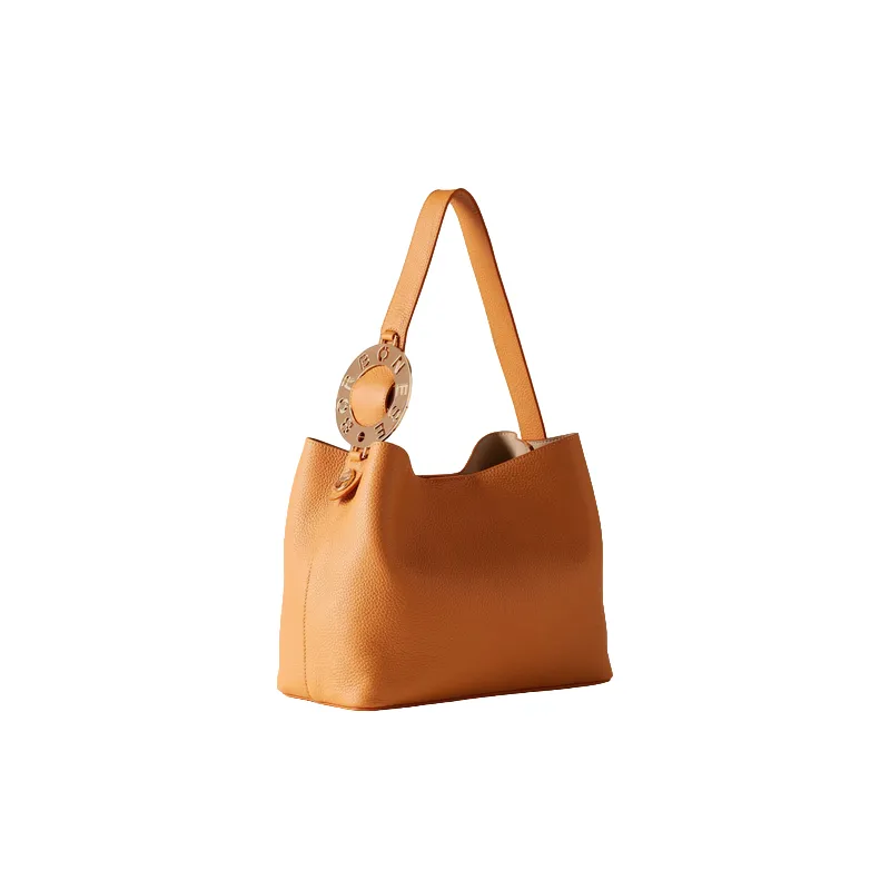 Borbonese leather shoulter bag honey 2