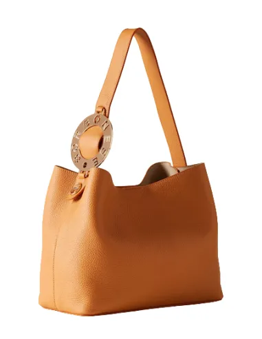 Borbonese leather shoulter bag honey