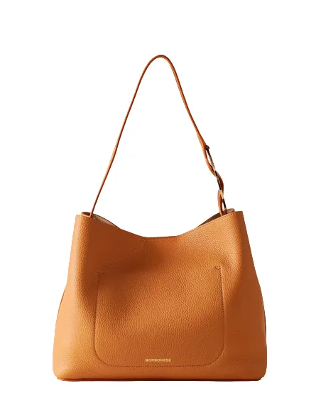 Borbonese leder-Schultertasche honey