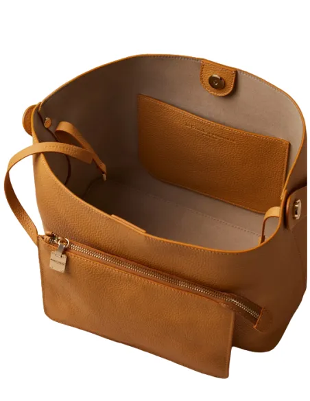 Borbonese leder-Schultertasche honey