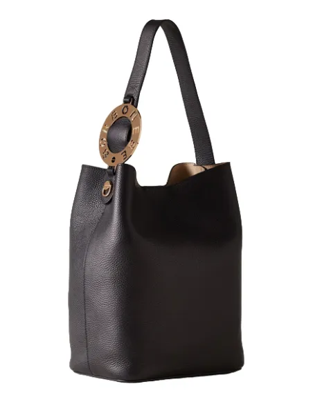 Secchiello in pelle Borbonese nero