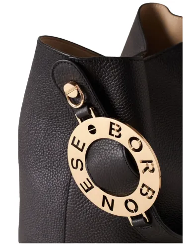 Borbonese Medium leather bucket bag...