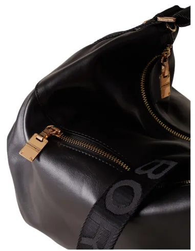 Borsa a spalla in nappa Borbonese nera