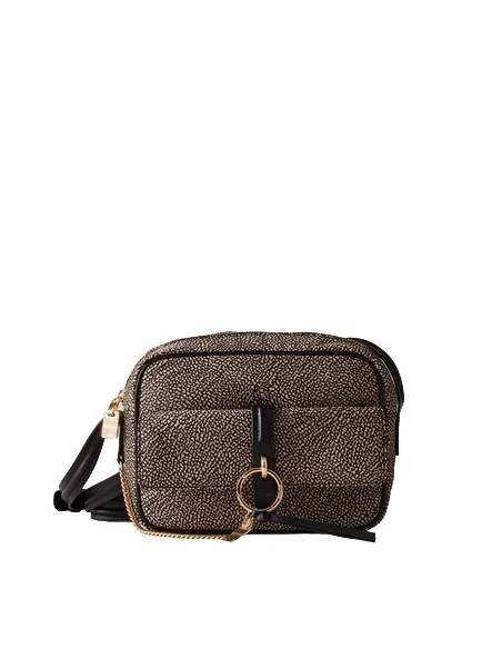 Borsa a tracolla Borbonese OP naturale-nero