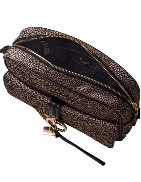 Borsa a tracolla Borbonese OP naturale-nero