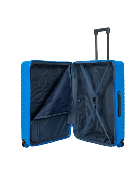 Brics Ulisse Large hard expandable suitcase electric blue