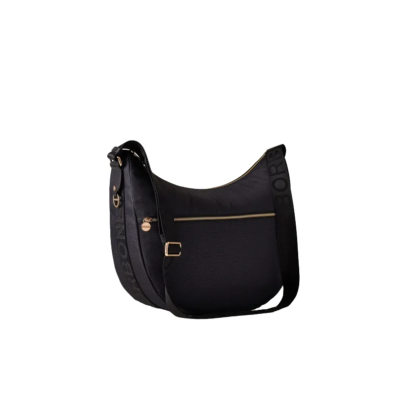 Borbonese Large women's shoulder bag in recycled fabric... 2