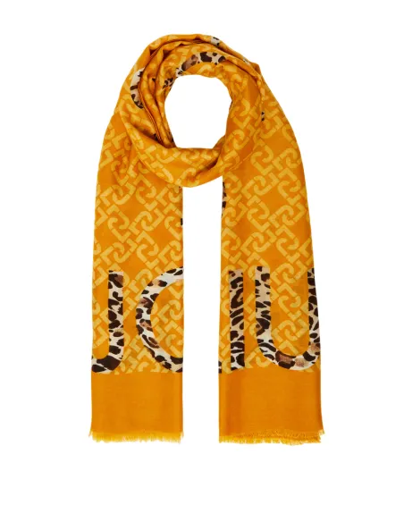 Liu Jo scarf yellow with animalier logo