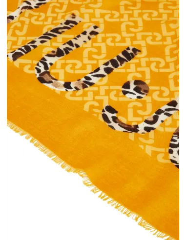 Liu Jo scarf yellow with animalier logo