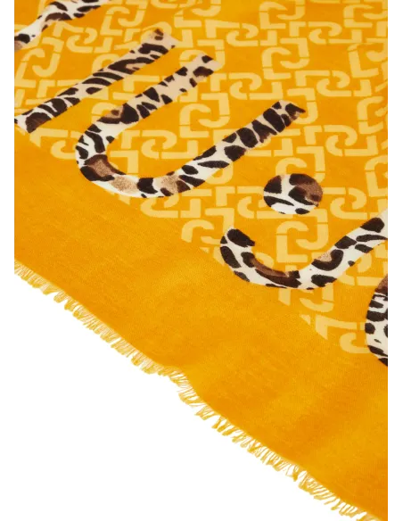 Liu Jo scarf yellow with animalier logo