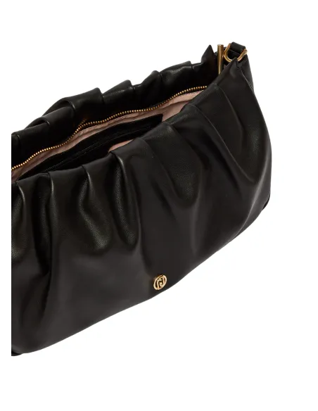 Borsa a spalla con tracolla in catena con charms Liu Jo nera