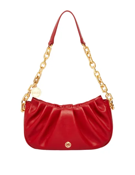 Small shoulder bag with chain shoulder strap red