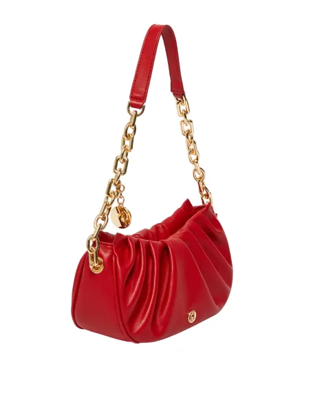 Small shoulder bag with chain shoulder strap red