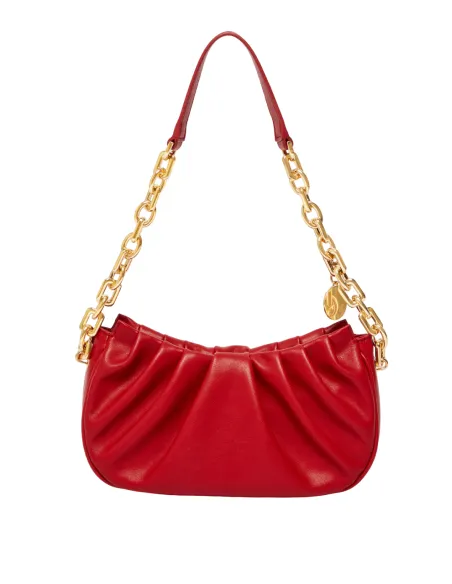 Small shoulder bag with chain shoulder strap red
