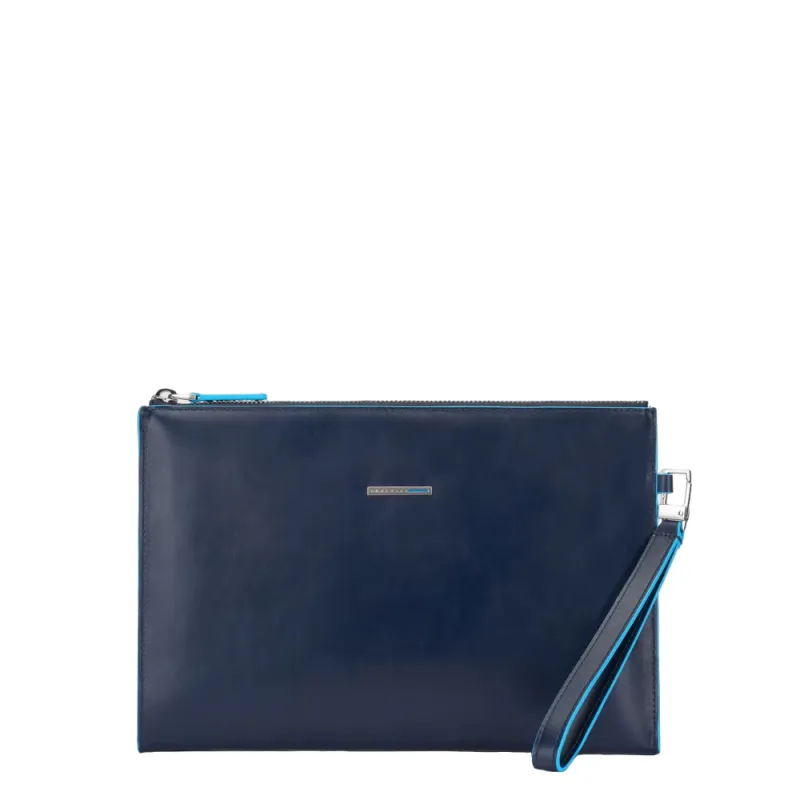 Pochette in pelle sottile Piquadro Blue Square blu