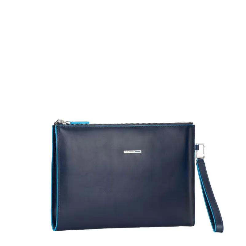 Pochette in pelle sottile Piquadro Blue Square blu 2