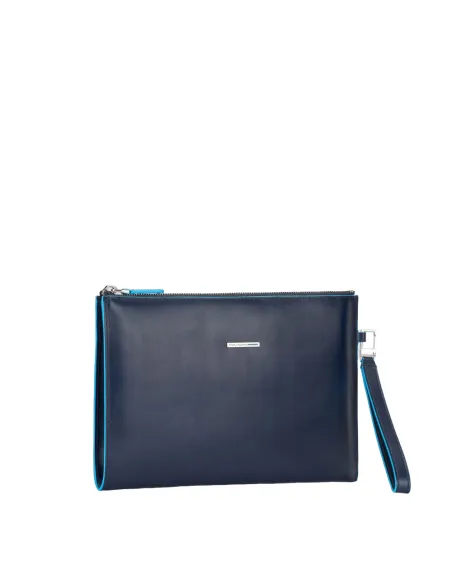 Pochette in pelle sottile Piquadro Blue Square blu